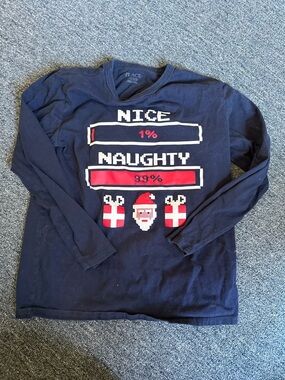 Place Navy Graphic Tee with White and Red Accents